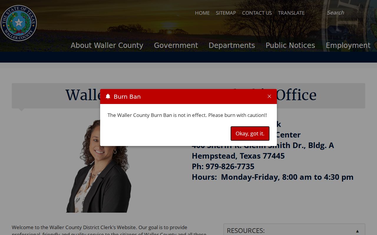 Waller County District Clerk docket access and copy instructions